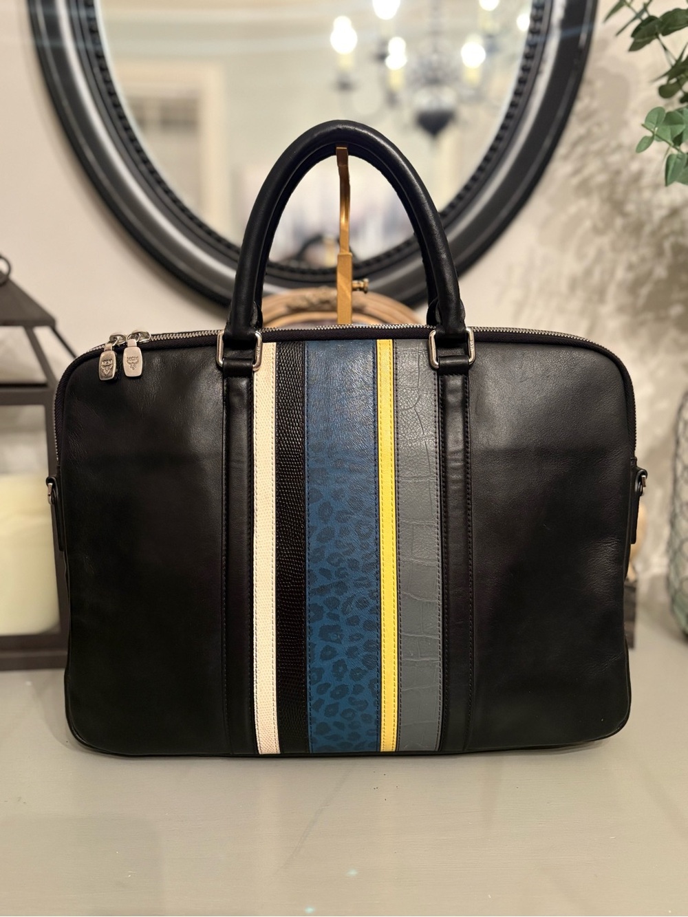 Authentic MCM Leather Document Holder/Briefcase